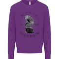 Music Is My Only Drug Funny DJ Vinyl Decks Kids Sweatshirt Jumper Purple