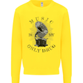 Music Is My Only Drug Funny DJ Vinyl Decks Kids Sweatshirt Jumper Yellow