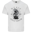 Music Is My Only Drug Funny DJ Vinyl Decks Kids T-Shirt Childrens White