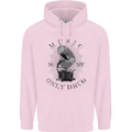 Music Is My Only Drug Funny DJ Vinyl Decks Mens 80% Cotton Hoodie Light Pink