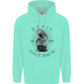 Music Is My Only Drug Funny DJ Vinyl Decks Mens 80% Cotton Hoodie Peppermint