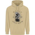 Music Is My Only Drug Funny DJ Vinyl Decks Mens 80% Cotton Hoodie Sand