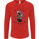 Music Is My Only Drug Funny DJ Vinyl Decks Mens Long Sleeve T-Shirt Red