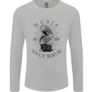 Music Is My Only Drug Funny DJ Vinyl Decks Mens Long Sleeve T-Shirt Sports Grey
