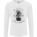 Music Is My Only Drug Funny DJ Vinyl Decks Mens Long Sleeve T-Shirt White