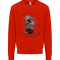 Music Is My Only Drug Funny DJ Vinyl Decks Mens Sweatshirt Jumper Bright Red