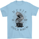 Music Is My Only Drug Funny DJ Vinyl Decks Mens T-Shirt Cotton Gildan Light Blue