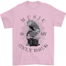 Music Is My Only Drug Funny DJ Vinyl Decks Mens T-Shirt Cotton Gildan Light Pink