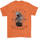 Music Is My Only Drug Funny DJ Vinyl Decks Mens T-Shirt Cotton Gildan Orange