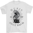 Music Is My Only Drug Funny DJ Vinyl Decks Mens T-Shirt Cotton Gildan White