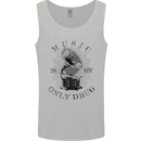 Music Is My Only Drug Funny DJ Vinyl Decks Mens Vest Tank Top Sports Grey