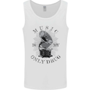 Music Is My Only Drug Funny DJ Vinyl Decks Mens Vest Tank Top White