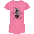 Music Is My Only Drug Funny DJ Vinyl Decks Womens Petite Cut T-Shirt Azalea