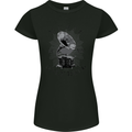Music Is My Only Drug Funny DJ Vinyl Decks Womens Petite Cut T-Shirt Black