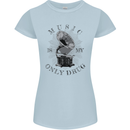 Music Is My Only Drug Funny DJ Vinyl Decks Womens Petite Cut T-Shirt Light Blue