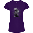 Music Is My Only Drug Funny DJ Vinyl Decks Womens Petite Cut T-Shirt Purple