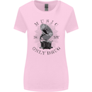 Music Is My Only Drug Funny DJ Vinyl Decks Womens Wider Cut T-Shirt Light Pink