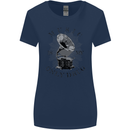 Music Is My Only Drug Funny DJ Vinyl Decks Womens Wider Cut T-Shirt Navy Blue
