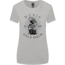 Music Is My Only Drug Funny DJ Vinyl Decks Womens Wider Cut T-Shirt Sports Grey