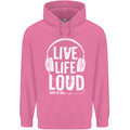 Music Live Life Loud Rock n Roll Guitar Childrens Kids Hoodie Azalea