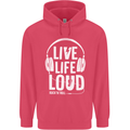 Music Live Life Loud Rock n Roll Guitar Childrens Kids Hoodie Heliconia