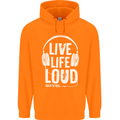 Music Live Life Loud Rock n Roll Guitar Childrens Kids Hoodie Orange