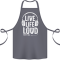 Music Live Life Loud Rock n Roll Guitar Cotton Apron 100% Organic Steel