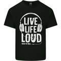 Music Live Life Loud Rock n Roll Guitar Kids T-Shirt Childrens Black