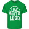 Music Live Life Loud Rock n Roll Guitar Kids T-Shirt Childrens Irish Green