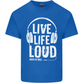 Music Live Life Loud Rock n Roll Guitar Kids T-Shirt Childrens Royal Blue