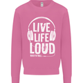 Music Live Life Loud Rock n Roll Guitar Mens Sweatshirt Jumper Azalea