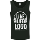 Music Live Life Loud Rock n Roll Guitar Mens Vest Tank Top Black