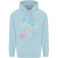 Music Skull With Headphones Dance Tekno Childrens Kids Hoodie Light Blue