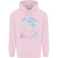 Music Skull With Headphones Dance Tekno Childrens Kids Hoodie Light Pink