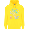 Music Skull With Headphones Dance Tekno Childrens Kids Hoodie Yellow