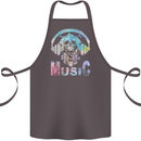 Music Skull With Headphones Dance Tekno Cotton Apron 100% Organic Dark Grey
