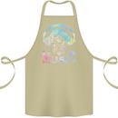 Music Skull With Headphones Dance Tekno Cotton Apron 100% Organic Khaki