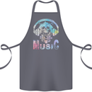 Music Skull With Headphones Dance Tekno Cotton Apron 100% Organic Steel