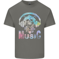 Music Skull With Headphones Dance Tekno Mens Cotton T-Shirt Tee Top Charcoal