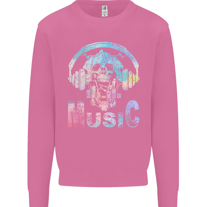 Music Skull With Headphones Dance Tekno Mens Sweatshirt Jumper Azalea