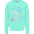 Music Skull With Headphones Dance Tekno Mens Sweatshirt Jumper Peppermint