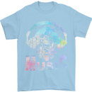 Music Skull With Headphones Dance Tekno Mens T-Shirt 100% Cotton Light Blue