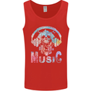 Music Skull With Headphones Dance Tekno Mens Vest Tank Top Red