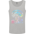 Music Skull With Headphones Dance Tekno Mens Vest Tank Top Sports Grey