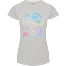 Music Skull With Headphones Dance Tekno Womens Petite Cut T-Shirt Sports Grey