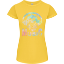 Music Skull With Headphones Dance Tekno Womens Petite Cut T-Shirt Yellow