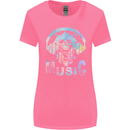 Music Skull With Headphones Dance Tekno Womens Wider Cut T-Shirt Azalea