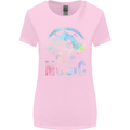 Music Skull With Headphones Dance Tekno Womens Wider Cut T-Shirt Light Pink