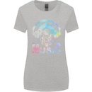 Music Skull With Headphones Dance Tekno Womens Wider Cut T-Shirt Sports Grey