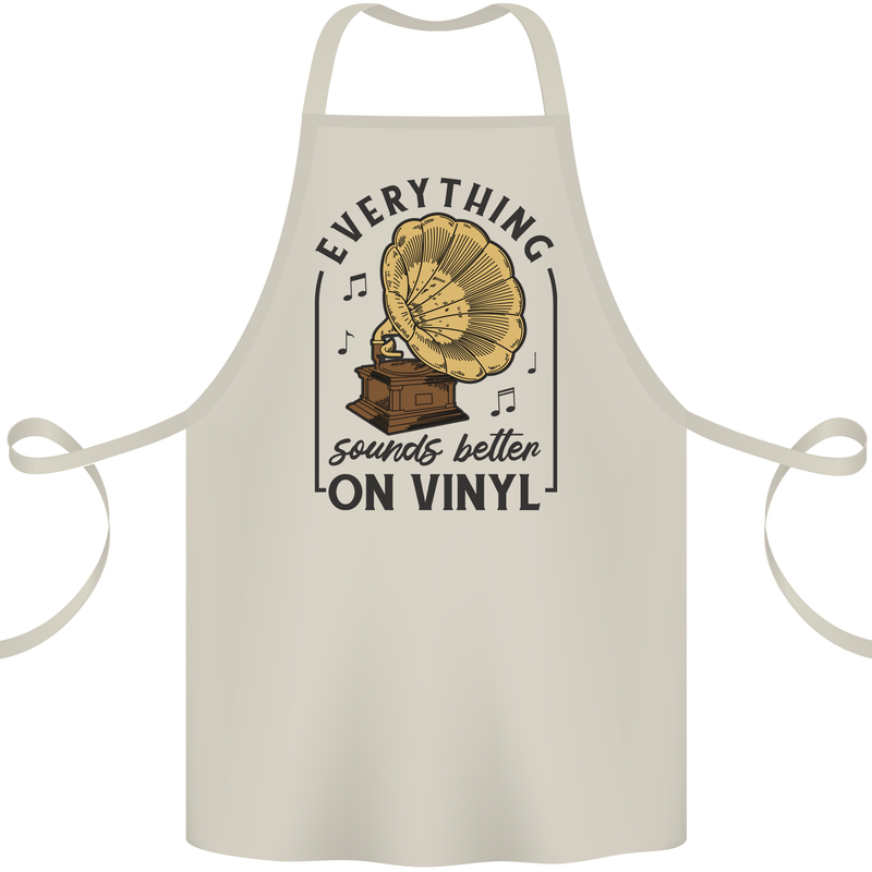 Music Sounds Better on Vinyl Records DJ Cotton Apron 100% Organic Natural